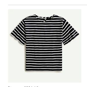 J.Crew Mariner cloth ruffle-sleeve T-shirt in stripe